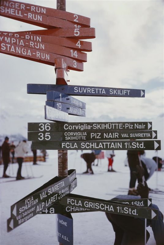 Signpost In St Moritz