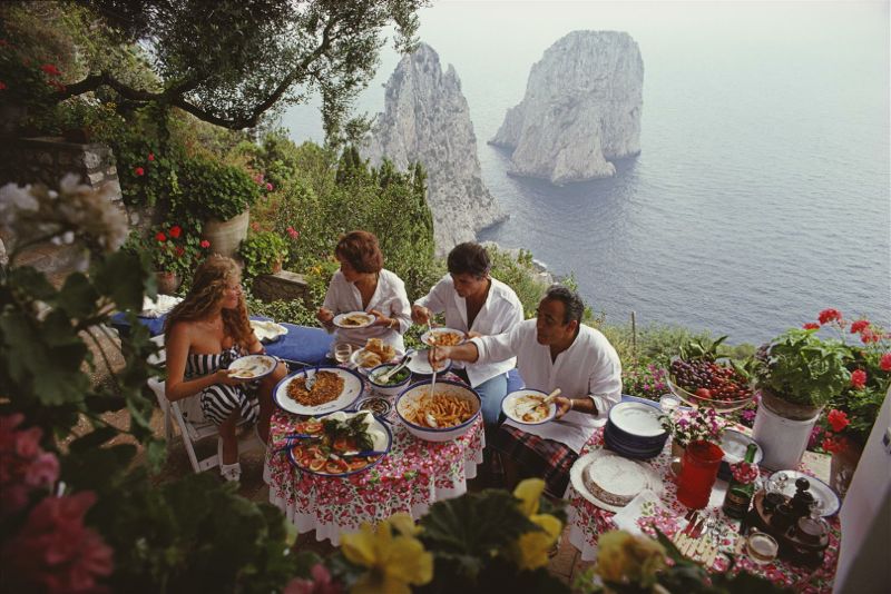 Cenar al aire libre en Capri