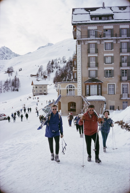 Skiers in St Moritz