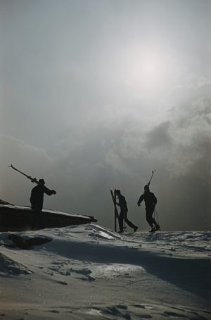 Esquiadores de montaña de Cranmore