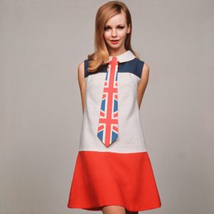 Model Wearing A Union Jack Mini-Dress