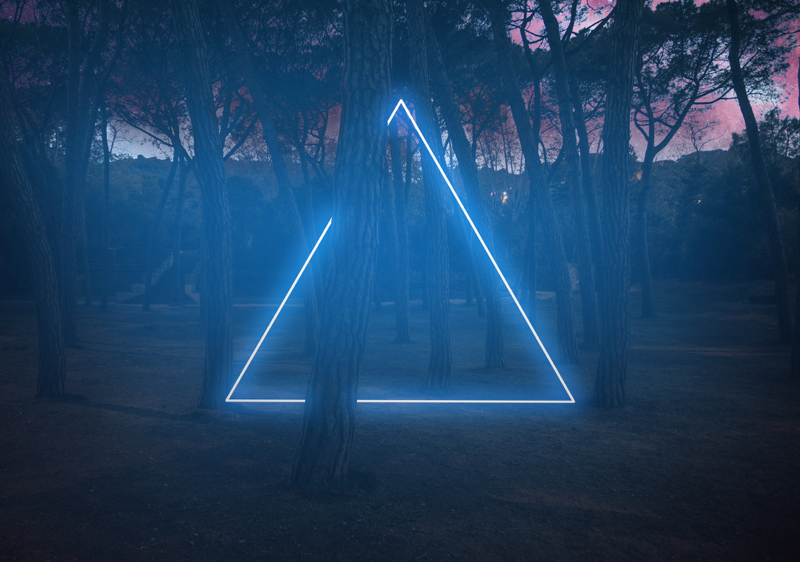 Neon Triangle Trees
