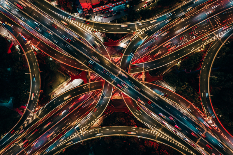Aerial Shanghai Intersection